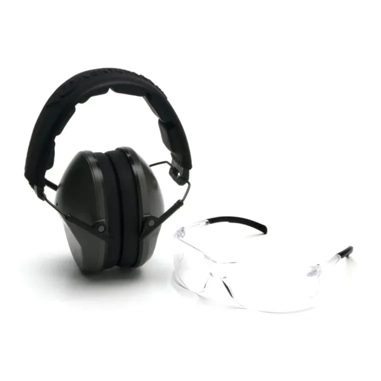 Venturegear Low Profile Combo Kit - Ear Muffs and Clear Safety Glass