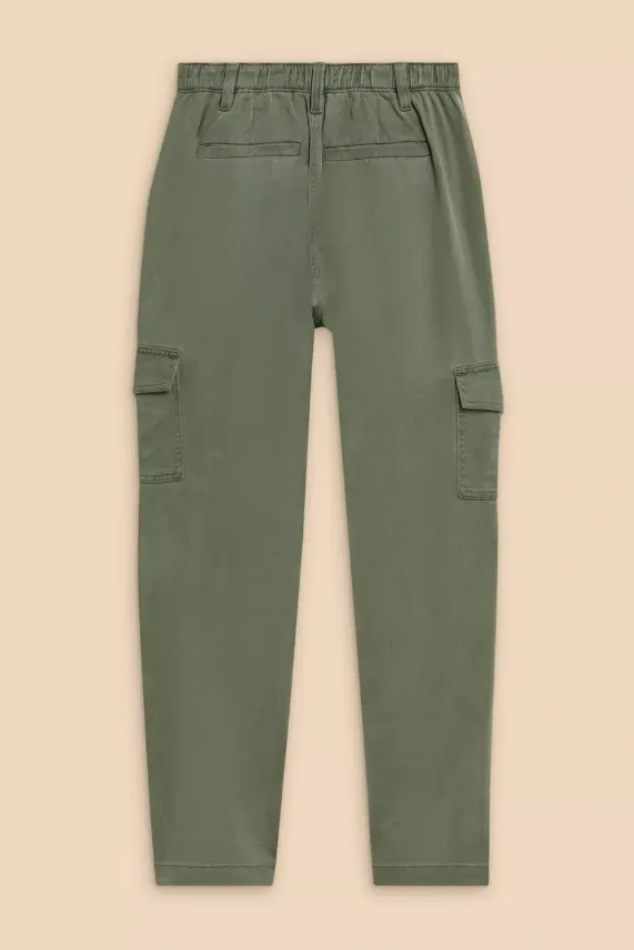 White Stuff Arlo Tencel Cargo Trousers - Mid Green