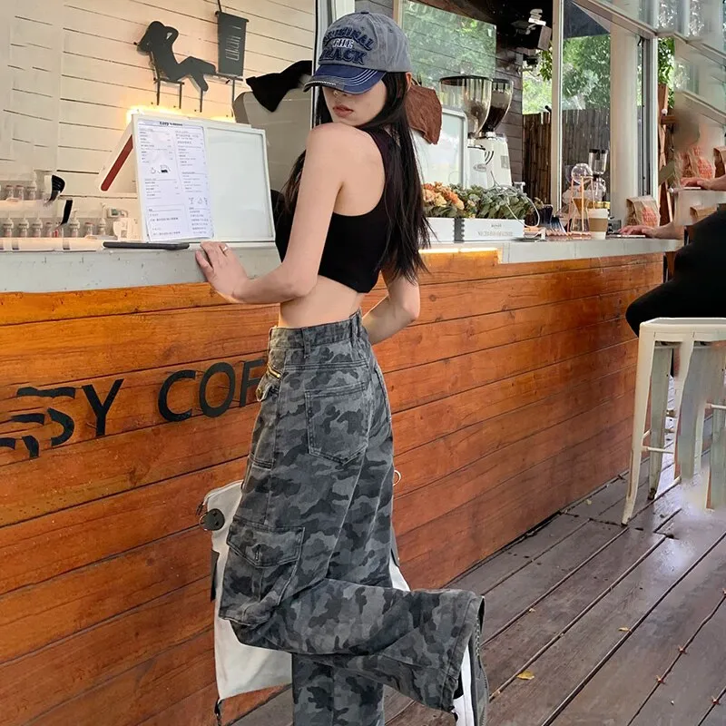 Y2K Camouflage Baggy Cargo Pants for Women